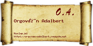 Orgován Adalbert névjegykártya